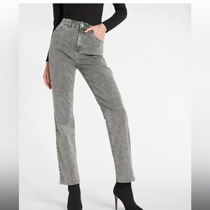 Express Super High Waisted FlexX Faded Black Modern Straight Jean
